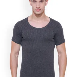 BODYCARE INSIDER Men Grey Melange Solid Thermal Top-image-37