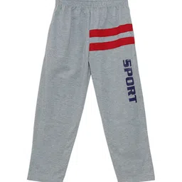SWEET ANGEL Boys Grey Melange & Navy Blue Solid Straight-Fit Track Pants-picture-49