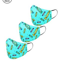 Tossido Kids Blue Pack Of 3 Printed 3-Ply Cloth Mask-picture-3
