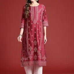 Anouk Ethnic Motifs Printed Straight Kurta image 3