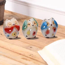 TAYHAA Set of 3 Ceramic Owl Showpiece-image-49