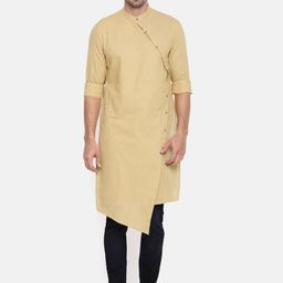 The Indian Garage Co Men Beige Solid Straight Kurta-picture-12