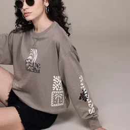 The Roadster Lifestyle Co. Women Printed Relaxed Fit Sweatshirt-picture-20