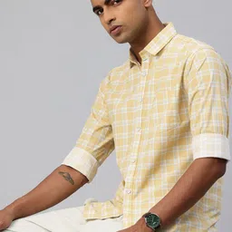 Majestic Man Opaque Checked Casual Shirt-picture-24