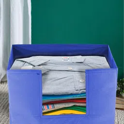 Kuber Industries Blue Solid Shirt Storage Foldable Organiser-picture-20