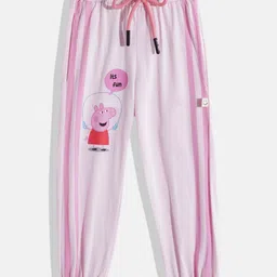 Happy Faces Girls Peppa Pig Pure Cotton Joggers-image-91