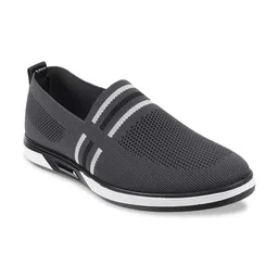 Mochi Men Charcoal Grey Slip-On Woven Design Sneakers-picture-38