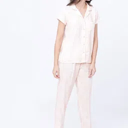 Tokyo Talkies Women Peach Coloured & White Printed Night Suit-picture-19