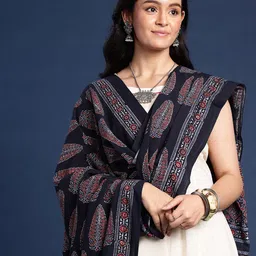 Taavi Ethnic Motifs Hand Block Print Sustainable Dupatta-picture-25