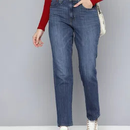 Levis Women 724 Slim Straight Fit High-Rise Heavy Fade Stretchable Jeans-image-82
