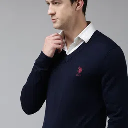 u.s. polo assn. U S Polo Assn Men Navy Blue Pullover-picture-24