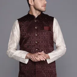 Manyavar Woven Design Nehru Jacket-picture-13