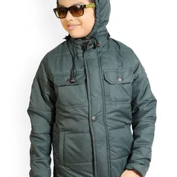AD & AV Boys Green Solid Padded Jacket image 1