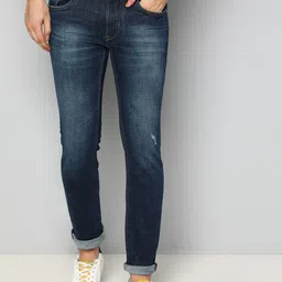 Flying Machine Men Blue Slim Fit Low Distress Light Fade Jeans-picture-33