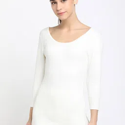 DIXCY SCOTT Slimz Women Off White Solid Thermal Top-image-19