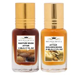 MENJEWELL Perfumes Kasturi and Golden Musk Attar Finest Pure Perfumes No Alcohol Set-picture-41