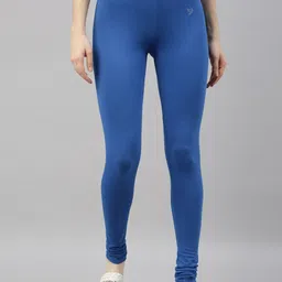 TWIN BIRDS Women Blue Solid Churidar-Length Leggings-image-78