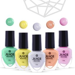 JUICE Set Of 5 Pastel Freshness Nail Polish 5 ml Each - SHINE13 63 - 77 - 76 - 78 - 31-picture-15