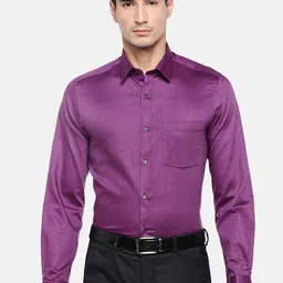 Turtle Men Magenta Relaxed Slim Fit Solid Giza Cotton Formal Shirt-picture-10