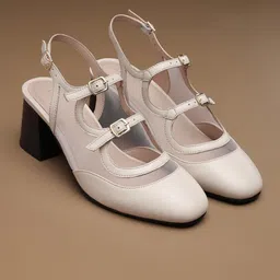 Lino Perros Women Textured Block Heels Mary Janes-image-76