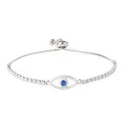 Moon Dust Women Silver-Plated Brass CZ Studded Charm Bracelet-image-4