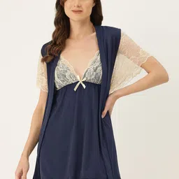 Ms.Lingies Net Solid Baby Doll with Robe-picture-16