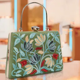 WOMEN MARKS Embroidered Box Clutch image 1