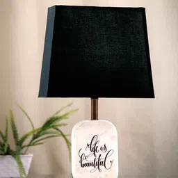 POSH-N-PLUSH Black & White Life is Beautiful Printed Bedside Standard Lamp with Shade-picture-27