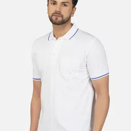 ALARM Men Solid Polo Collar Cotton Slim Fit T-shirt-picture-24