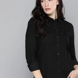Levis Women Black Pure Cotton Casual Shirt-image-44