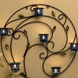Homesake Black & Blue Tealight Candle Holder-picture-11