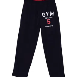 SWEET ANGEL Boys Navy Blue & White Solid Straight-Fit Track Pants-picture-26