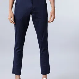 HIGHLANDER Men Blue Slim Fit Solid Chinos-image-99
