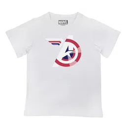 Marvel by Wear Your Mind Boys White Captain America Printed Cotton Pure Cotton T-shirt-picture-55