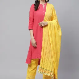 Biba Yellow Solid Crinkled Pure Cotton Dupatta-image-63