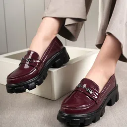 DressBerry Women Patent Leather Boat Shoes-image-41
