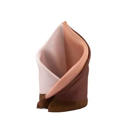 The Tie Hub Men Brown & White 4 In 1 Silk Pocket Square-picture-0