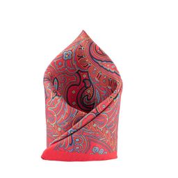 The Tie Hub Men Red & Blue Printed Silk Pocket Square-picture-43