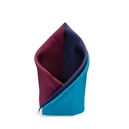 The Tie Hub Men Pink & Blue Printed Silk Pocket Square-picture-2