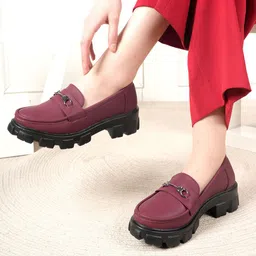 DressBerry Women Patent Leather Boat Shoes-image-60