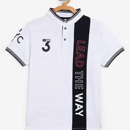 Octave Boys White Printed Tshirt-image-98