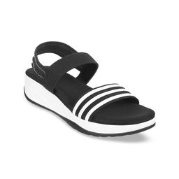 Metro Women Black & White Striped Wedges-picture-17
