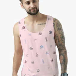 Huetrap Men Pink Printed Scoop Neck T-shirt-picture-37