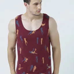 Huetrap Men Maroon Printed Scoop Neck T-shirt-picture-24