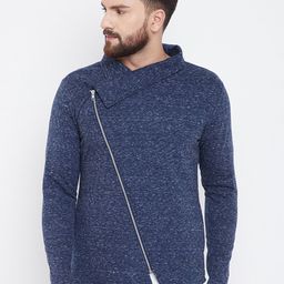 Hypernation Men Navy Blue Solid Sweatshirt-picture-26