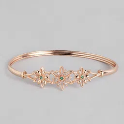 I Jewels Women Green & Rose Gold-Plated Wraparound Bracelet image 2