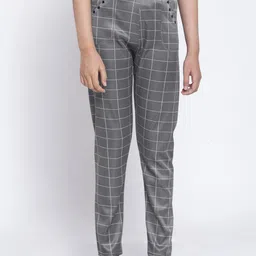 KLOTTHE Girls Grey & White Checked Slim-Fit Ankle-Length Treggings-image-34