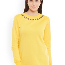 Belle Fille Yellow Sweatshirt with Embellished Detail-picture-6