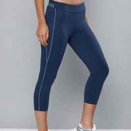 HRX by Hrithik Roshan Women Navy Blue Solid 3/4th Training Tights-picture-49