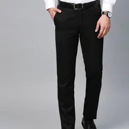 MANQ Men Black Smart Slim Fit Formal Trousers-picture-26